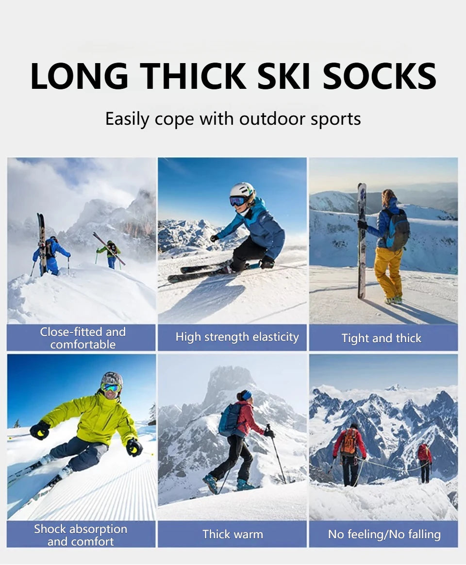 Adult Thermal Winter Ski Socks Men Women Warm Outdoor Cycling Snowboarding Sports Thermosocks Camping Hiking Stockings