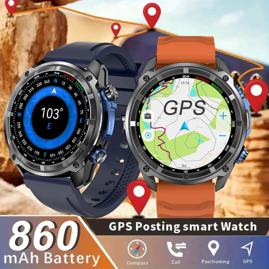 2026 Newly upgraded GPS Military Sports Smart Watch 860mAh 1.43-inch AMOLED Compass Altimeter Call 5ATM Waterproof Sports Watch