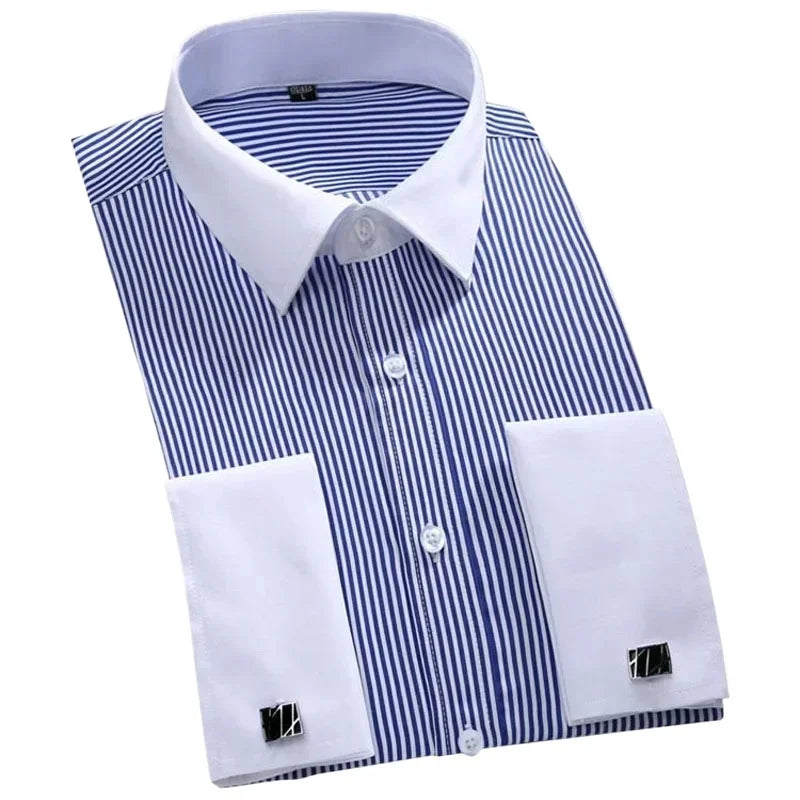 S~6XL satin plus size long sleeve shirt business casual dress shirt non-ironing wrinkle-resistant men's wholesale, men's shirts