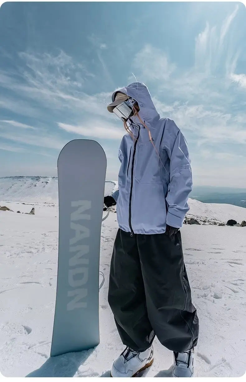 Ski Pants Men's Women's Single Board Waterproof Loose Fit Wear Resistant Professional Double Board Ski Pants