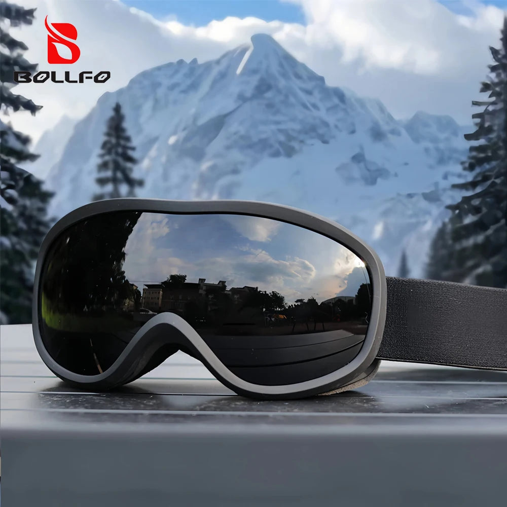 BOLLFO Snowboard Goggles Dual Lens Anti-Fog UV400 Ski Goggles for Men Women TPU OTG Skiing Snowmobile Glasses for Adult Youth