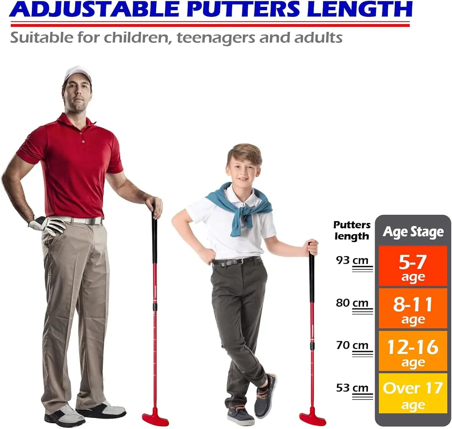 Golf Putters for Men and Women Two-Way Kids Putter Mini Golf Putter for Right or Left Handed Golfers Adjustable Length Golf Putt