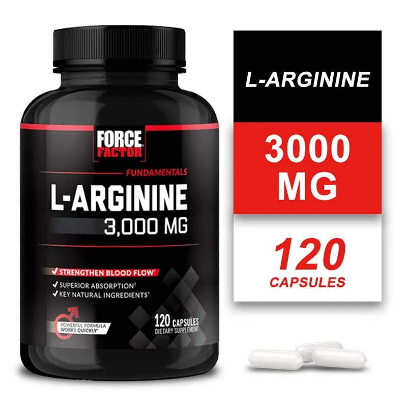 L-Arginine 3000MG - Helps Strengthen Muscles, Promote Blood Flow and Nutrient Delivery, and Improve Athletic Performance