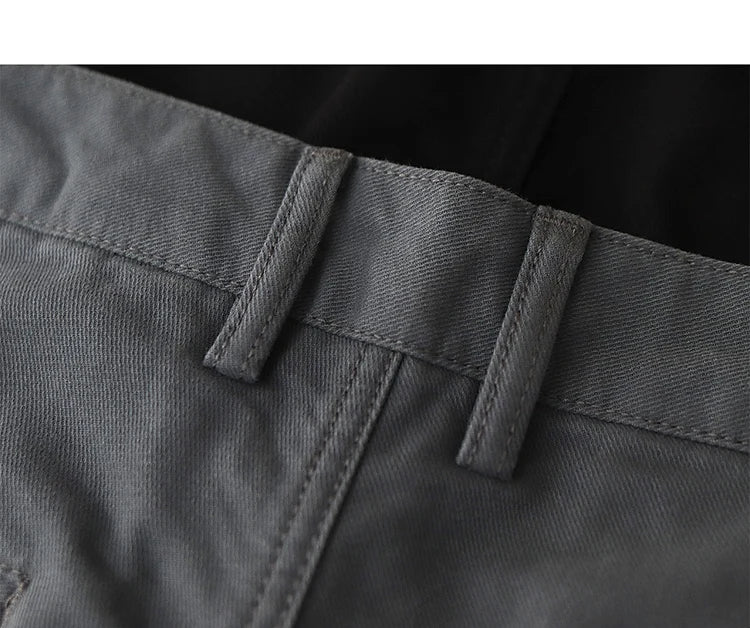 Straight pants American casual Chino cargo retro simple beige white khaki cotton casual pants for men