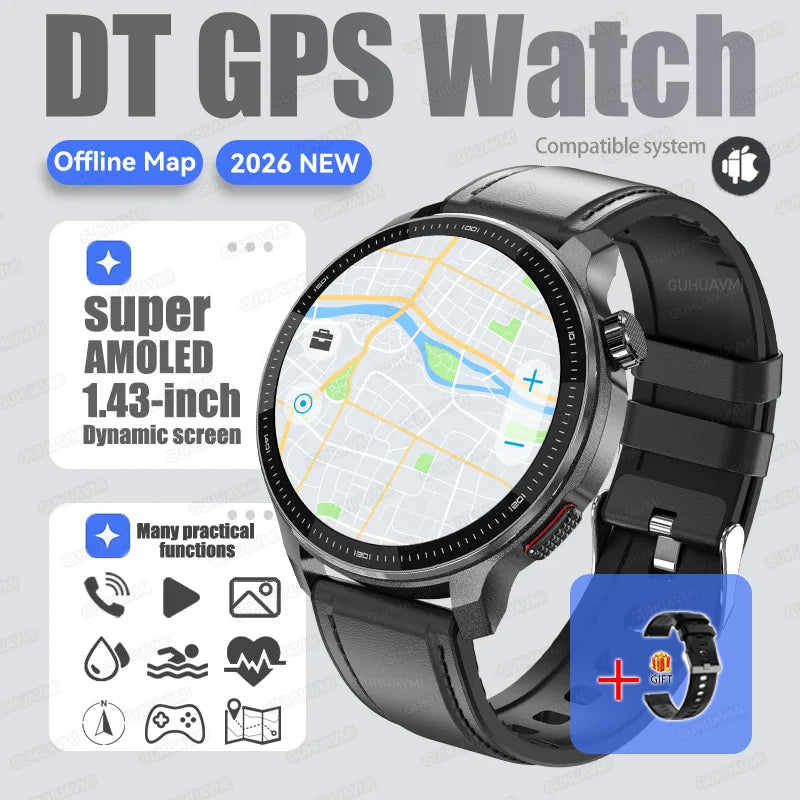 NEW 4G Memory GPS Offline Map Position Smart Watch Built-in App Market Game Compass Waterproof Swim Watches Sports Fashion Watch