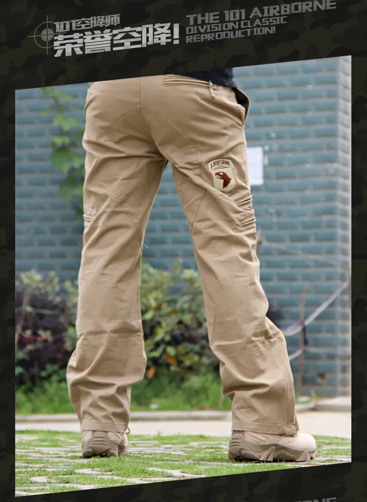 Men's Cargo Pants Outdoors Style Tactical Pants Male Camo Jogger Plus Size Cotton Many Pocket Men Camouflage Black Trousers