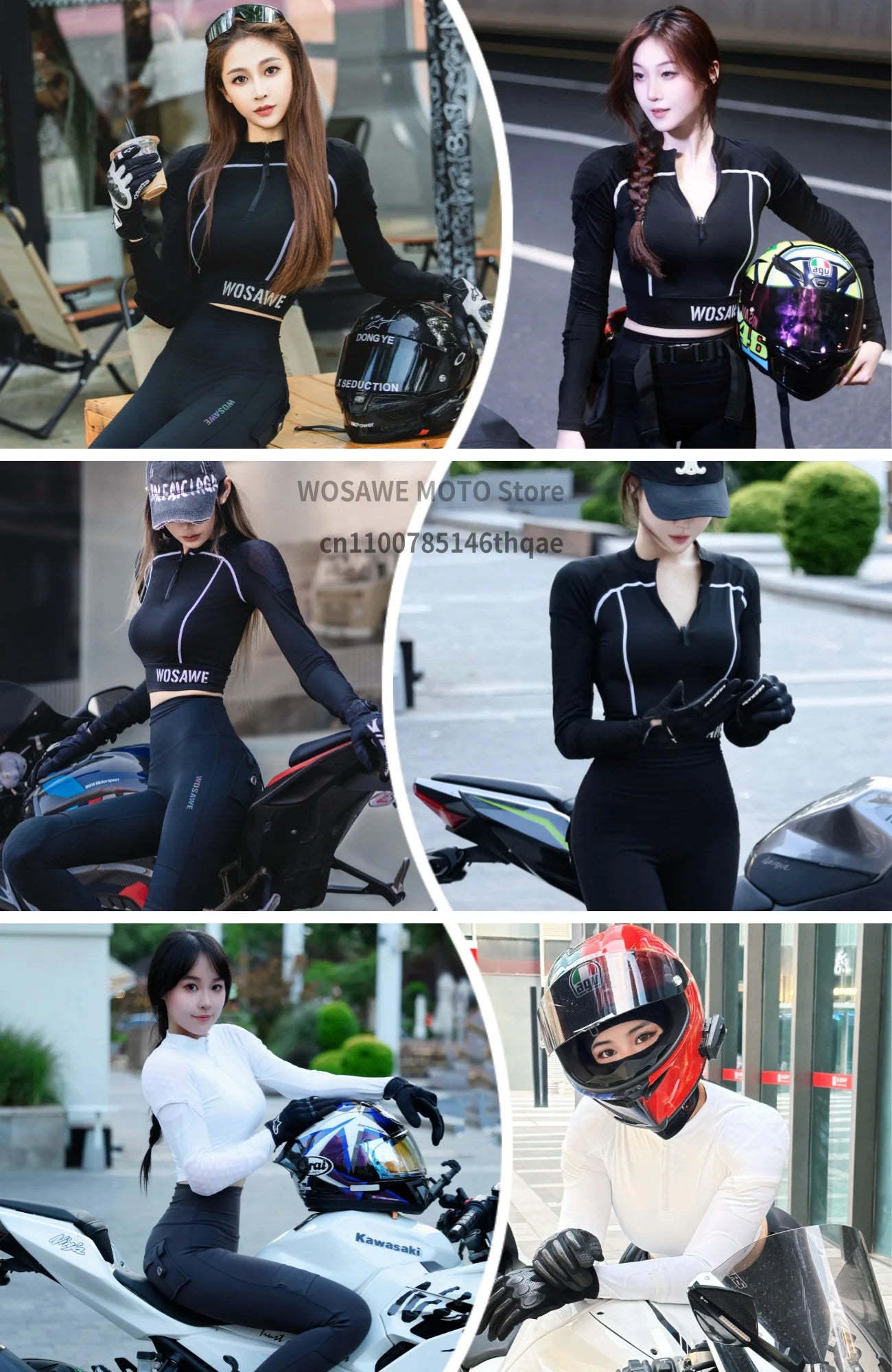 WOSAWE CE Level 1/2 Motorcycle Soft Armor Jacket Pants Set Women Biker Street Riding Clothing Sexy Fit Hip Lifting Training Wear