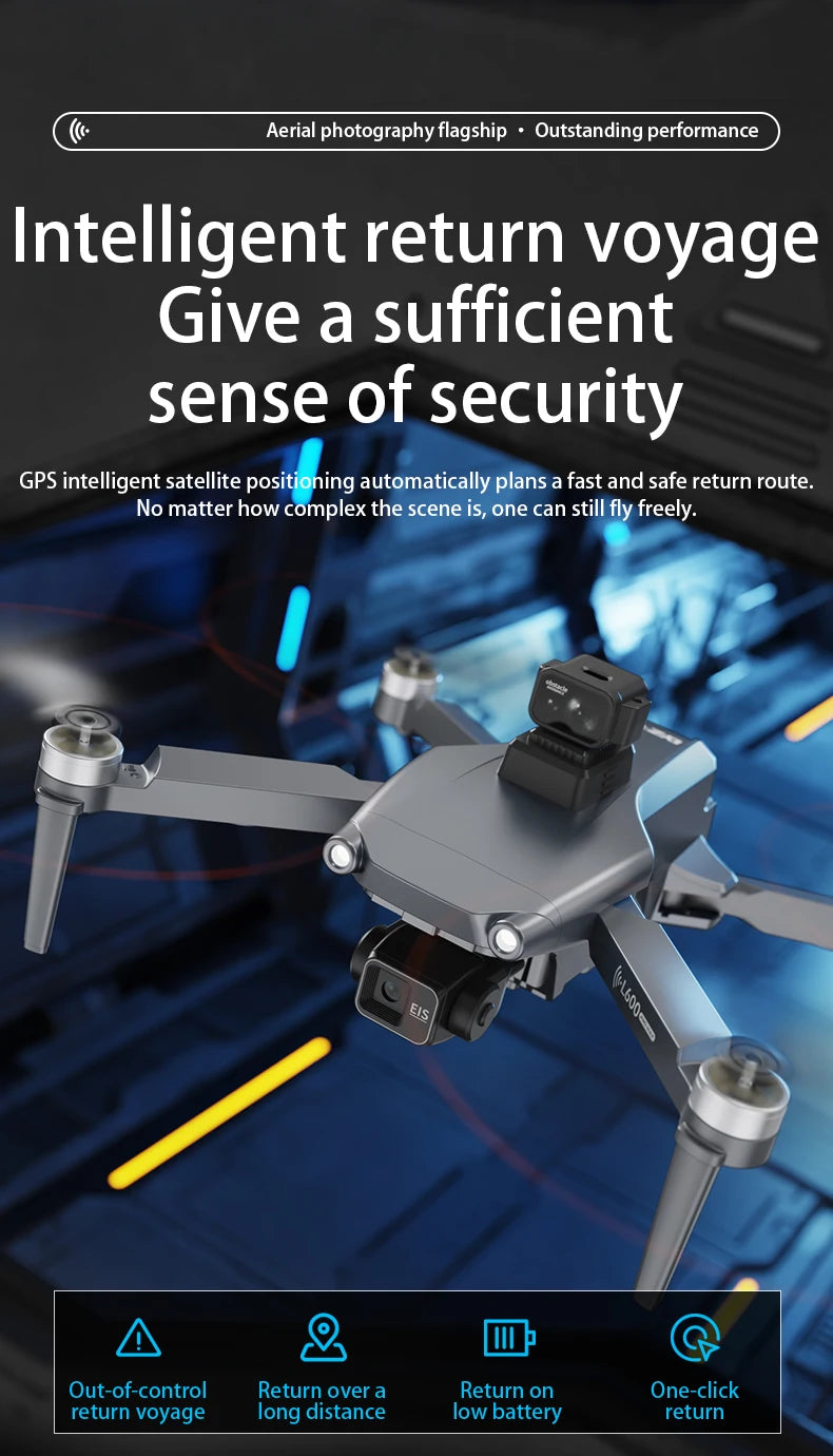L600 PRO MAX Drone 8K Professional HD Camera 3-axis gimbal 5G WIFI FPV Obstacle Avoidance Brushless Large Screen Quadcopter Toys