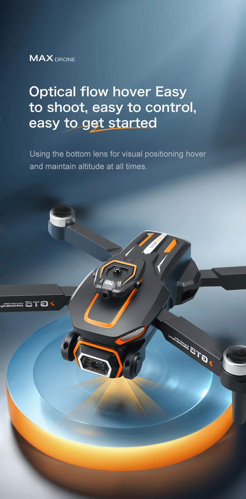GT5 Brushless Drone with Dual Lens & Obstacle Avoidance - GPS/APP Path Drawing, 2.4" Screen Remote Flight for Aerial Photography