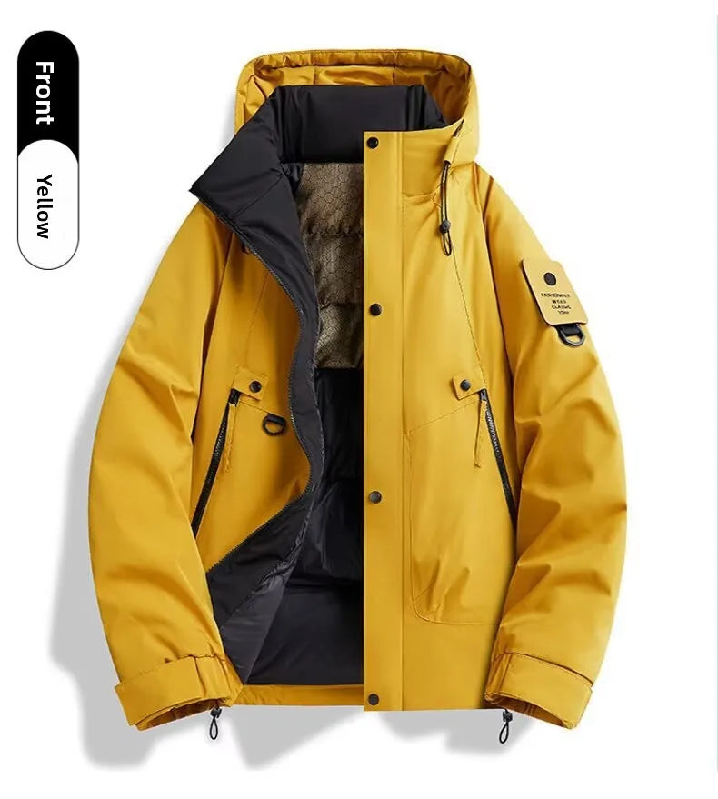 2025 New Men's Winter Coat Thickened and Warm Loose Cotton Jacket Outdoor Ski Jacket Padded Jacket