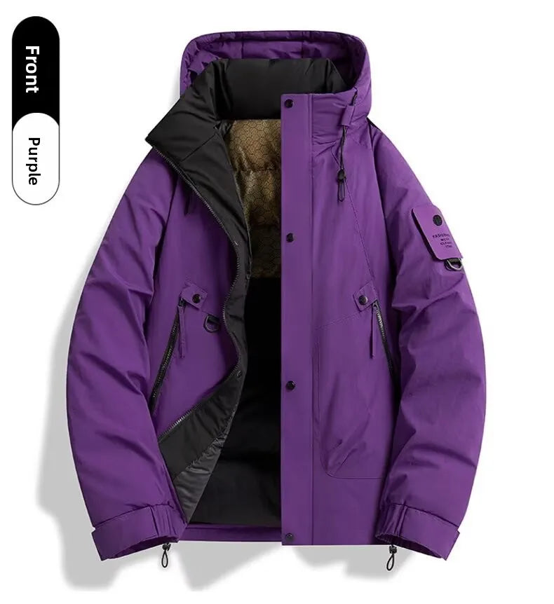 2025 New Men's Winter Coat Thickened and Warm Loose Cotton Jacket Outdoor Ski Jacket Padded Jacket