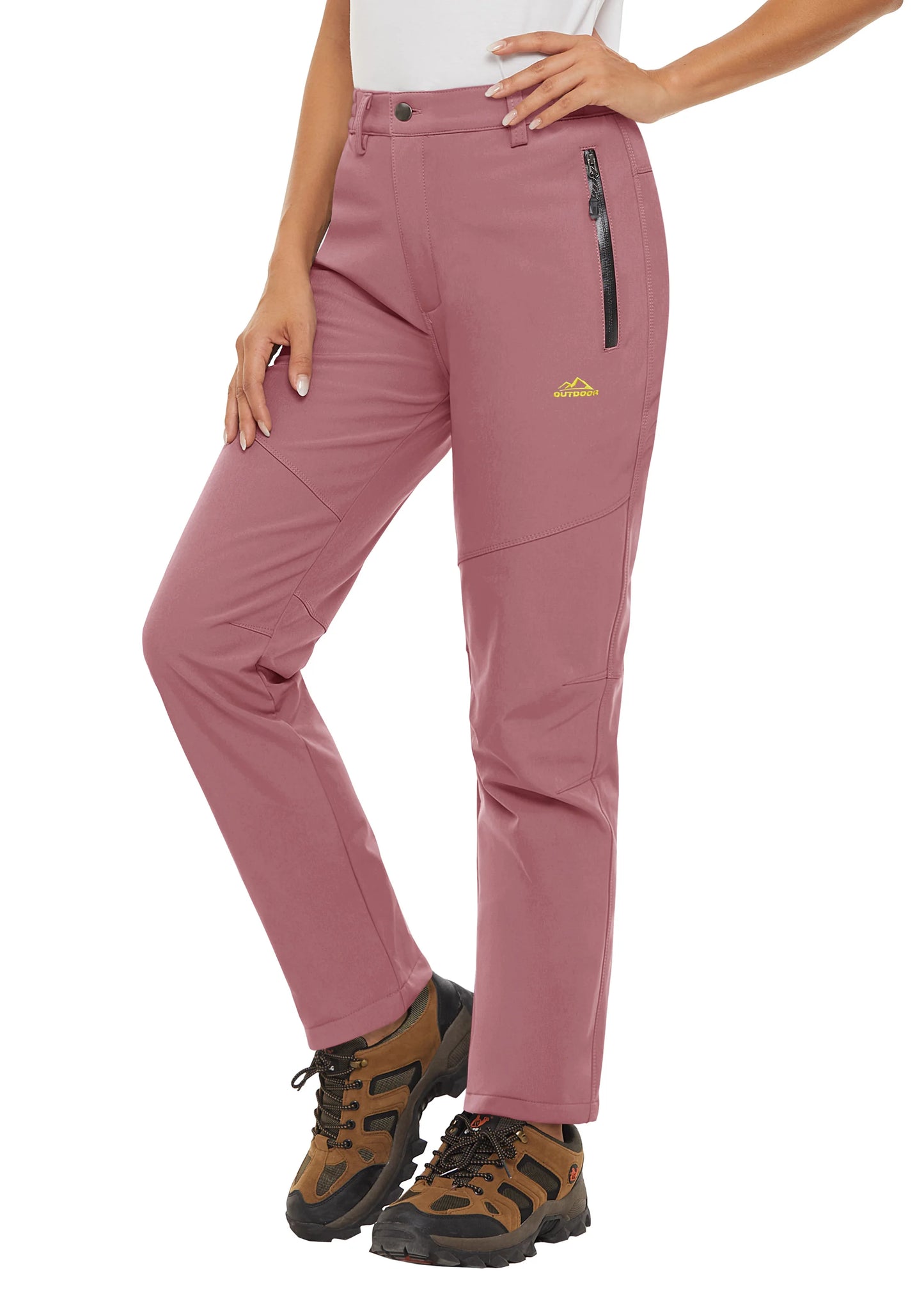 MAGCOMSEN Women's Ski Pants Winter Fleece Lined Waterproof Warm Snow Trekking Hiking Pants Outdoor Trousers Female