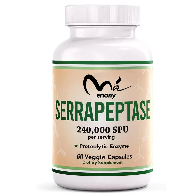 Serrapeptase 240000 SPU (60 capsules vegetarian) Protease Enzyme Joint Health (non GMO, gluten free, vegetarian safe)