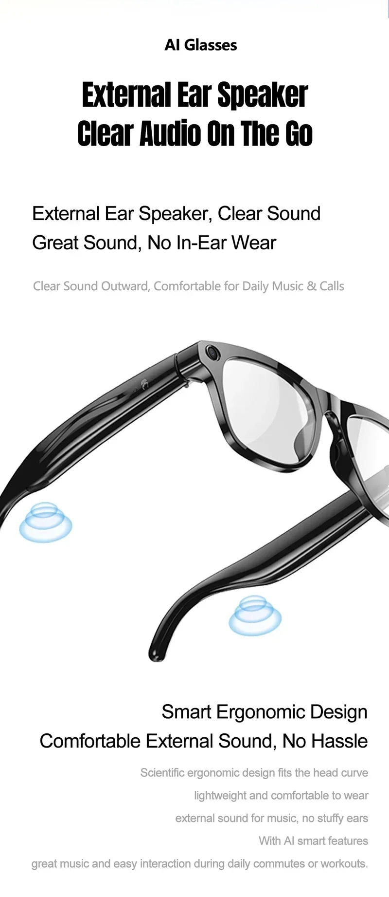 Lenovo 8K HD AI Smart Photochromic Glasses 4K Multifunctional Camera Bluetooth Call Voice Assistant Music Player Translate