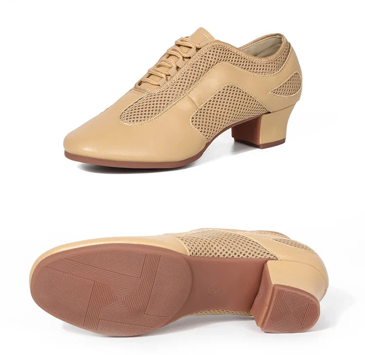 Latin Dance Shoes Adult Men Women Skin Tone Patent Leather Professional Soft Teacher Shoes Square Dance Shoes Ballroom Big Size