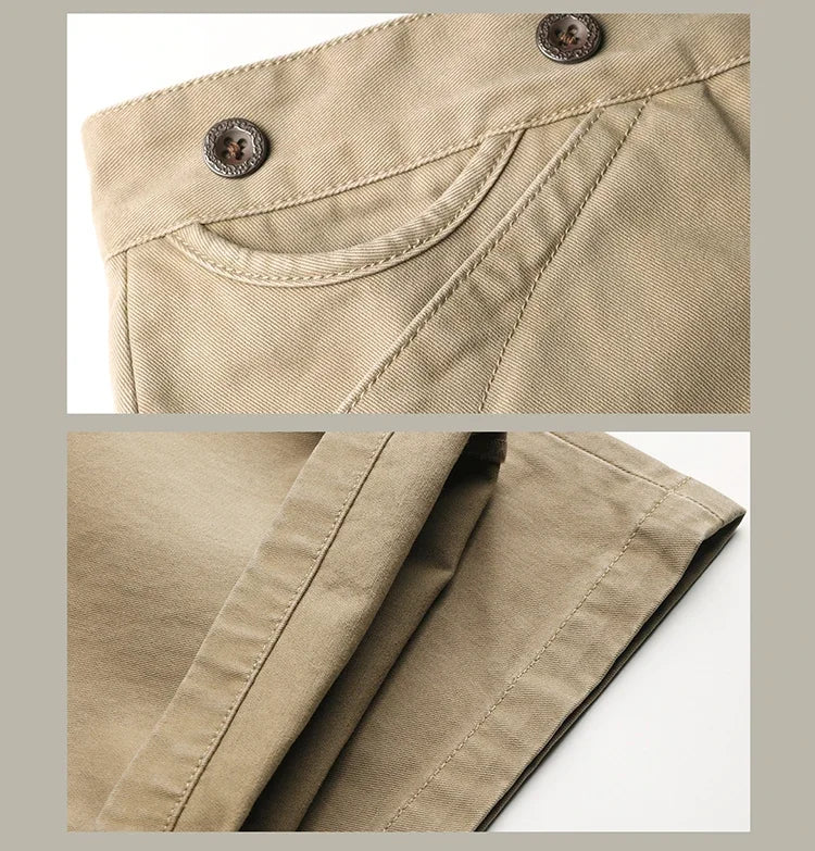 Red Tornado Chino Pants Retro Style Men's Cinch Back Casual Trousers Straight Fit CK-0010