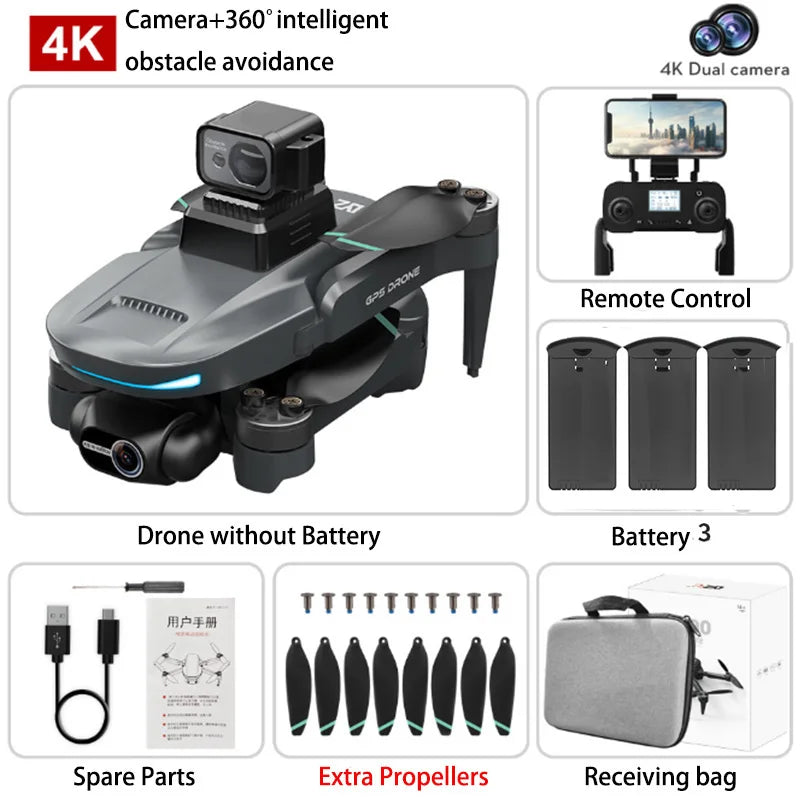 L200 PRO MAX Drone GPS 8K Professional 2-Axis PTZ HD Dual Camera 5G WIFI FPV 360° Laser Obstacle Avoidance Brushless Motor Dron