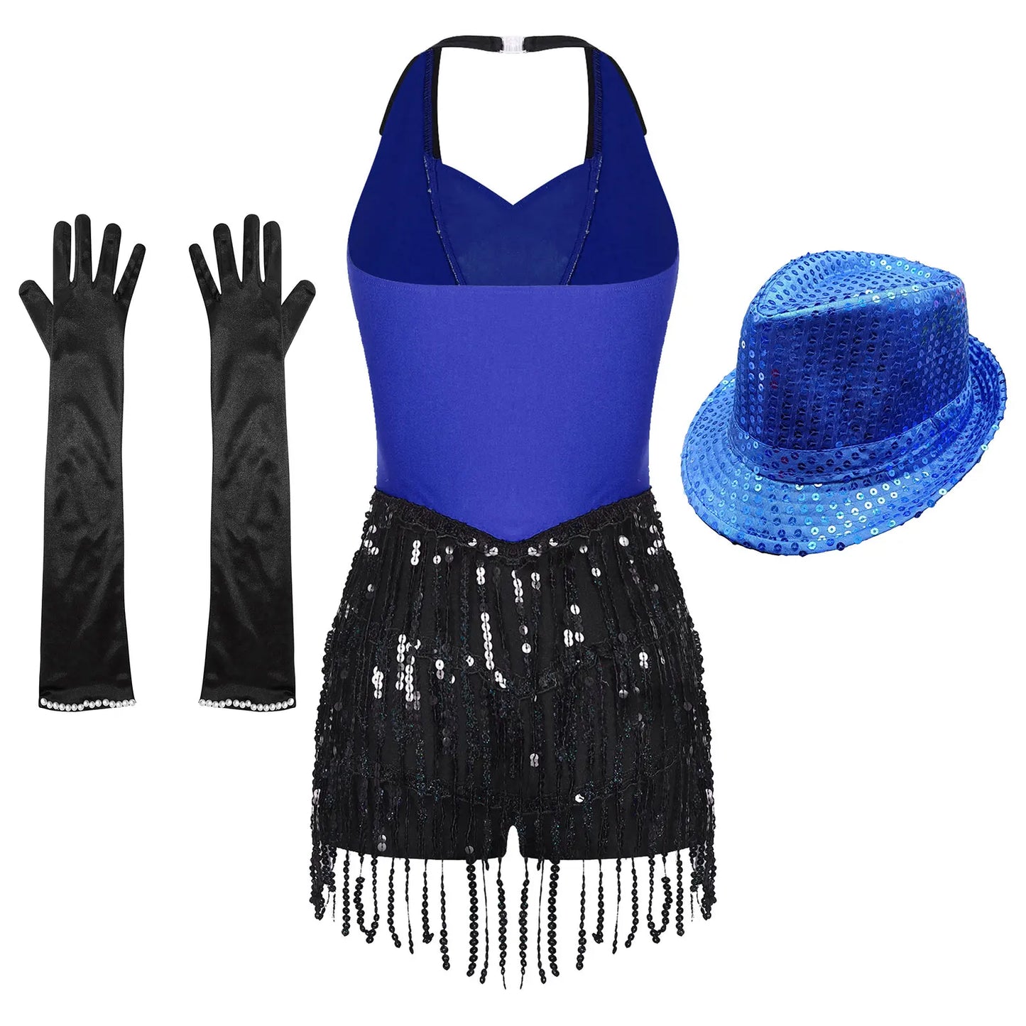 Women Modern Dance Dress Performance Costume Shiny Sequins Sleeveless Latin Jazz Tango Salsa Dance Leotard Bodysuit Dress Outfit