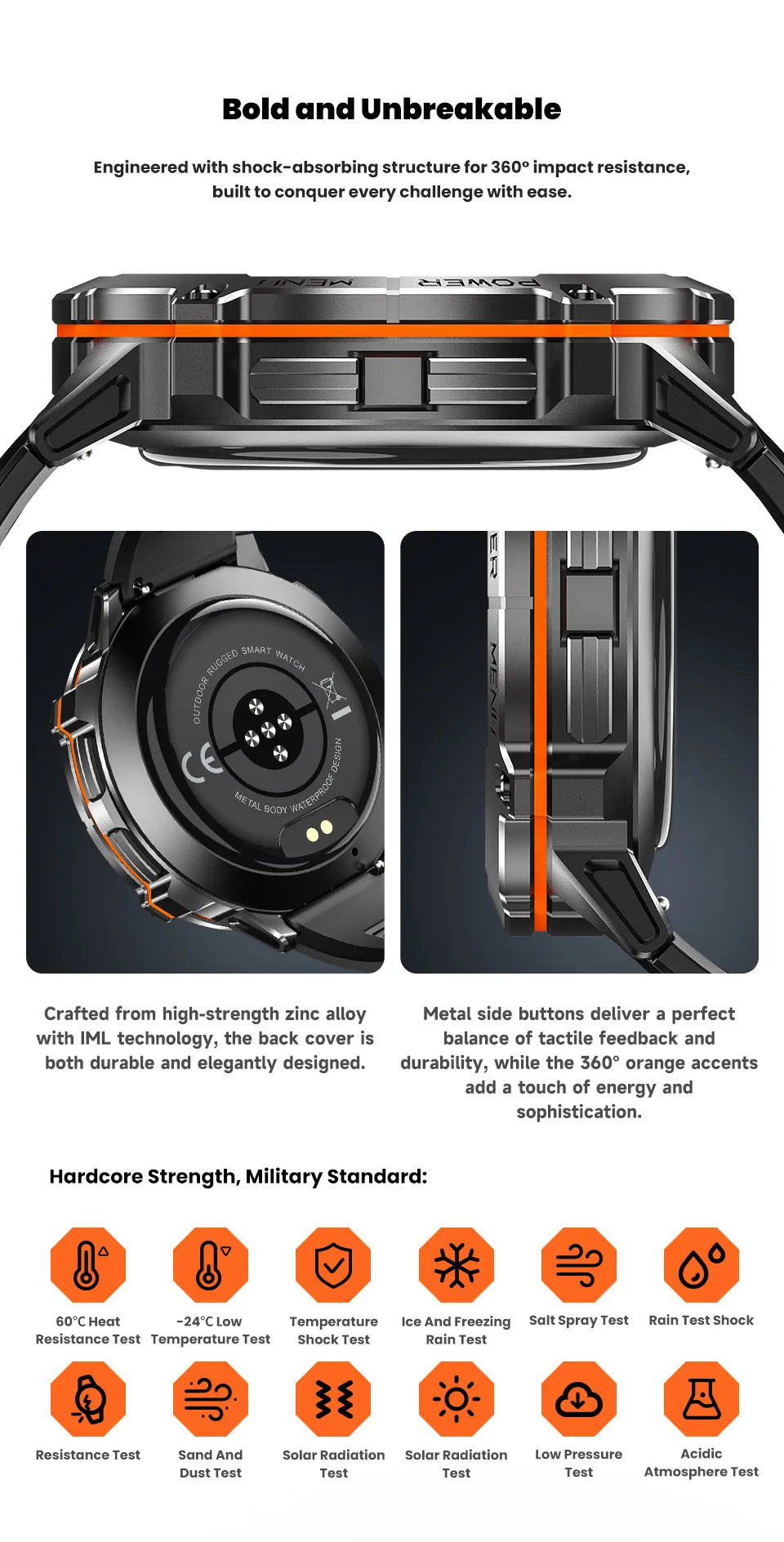 New Outdoor 1000mAh Battery Men Adult Smart Watch GPS Compass Altimeter 10ATM Waterproof Heart Rate BT Call Sport Man Smartwatch