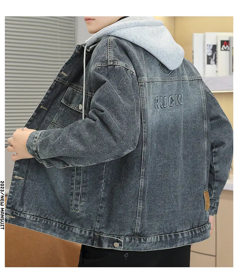 Winter Men's Denim Jacket Thicken Fleece Warm Coats Fashion Classic Hooded Slim Biker Jeans Jacket Outwear