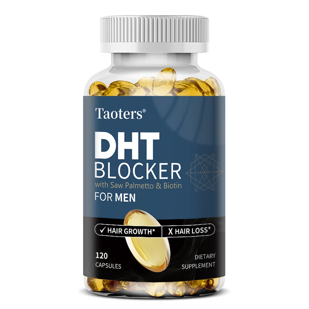 DHT Blocker Hair Growth Supplement - High Potency Biotin & Saw Palmetto for Hair Regrowth, Promote Urinary Tract Function