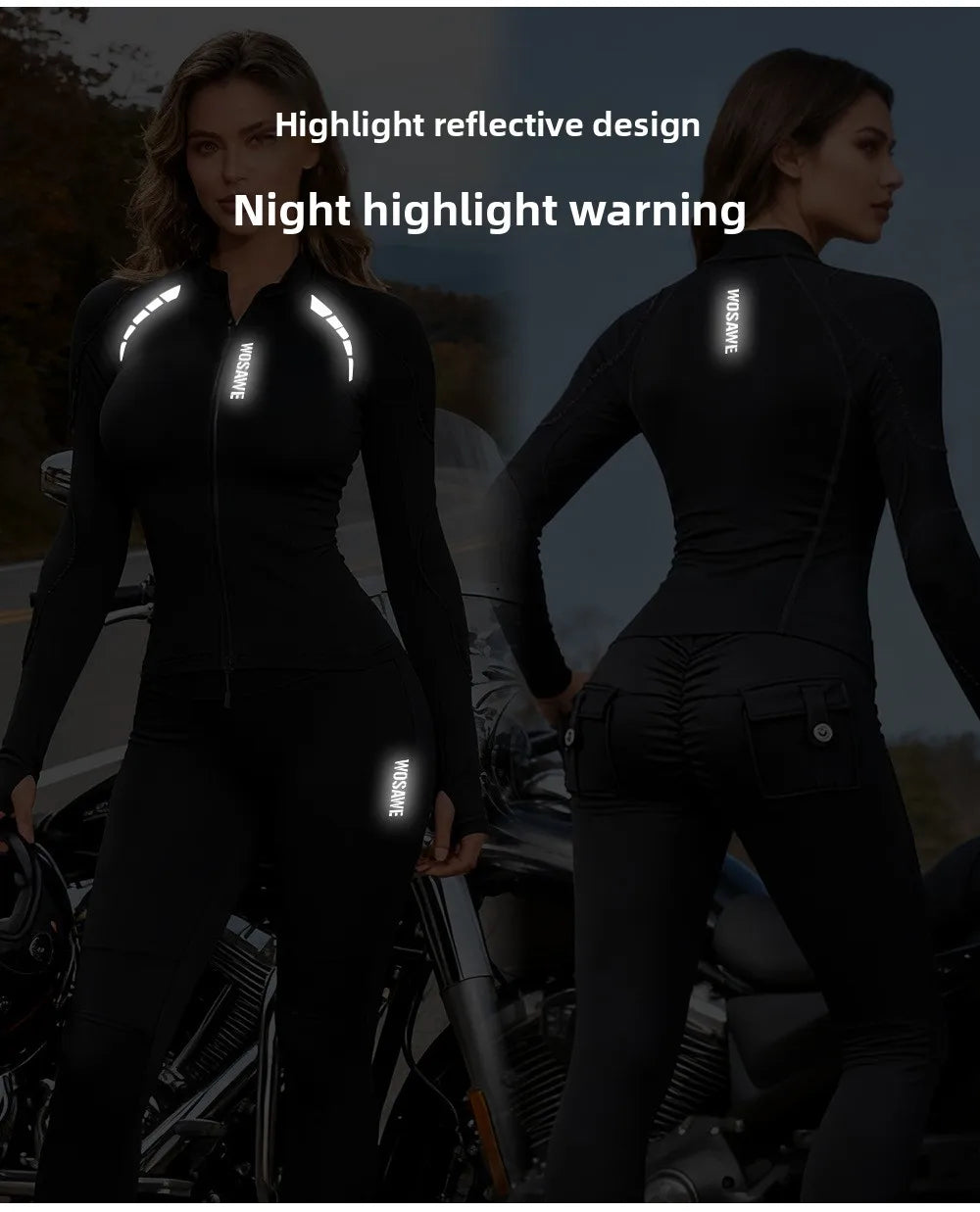 WOSAWE Woman Motorcycle Winter Jacket Thermal Windproof Clothing Body Riding Safety Coat Built-in Protective Pads and Warm