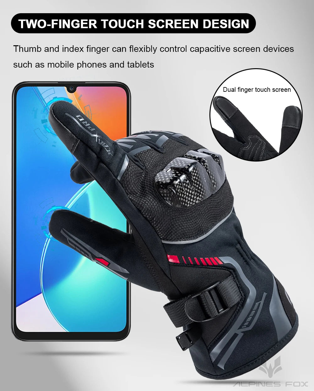 2025 Winter Men Motorcycle Gloves Women Waterproof Warm Moto Guantes Touch Screen Motorbike Riding Glove Carbon Fiber Protective