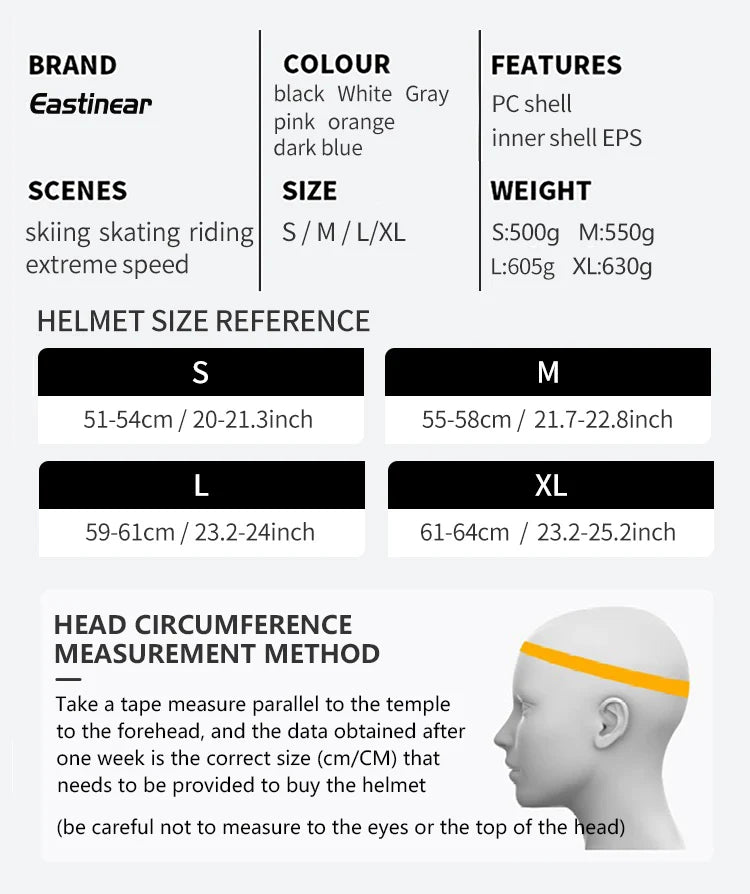 Eastinear's New Lightweight All-in-one Goggles Ski Helmet Men's and Women's Children's Outdoor Skiing and Snowboarding Equipment