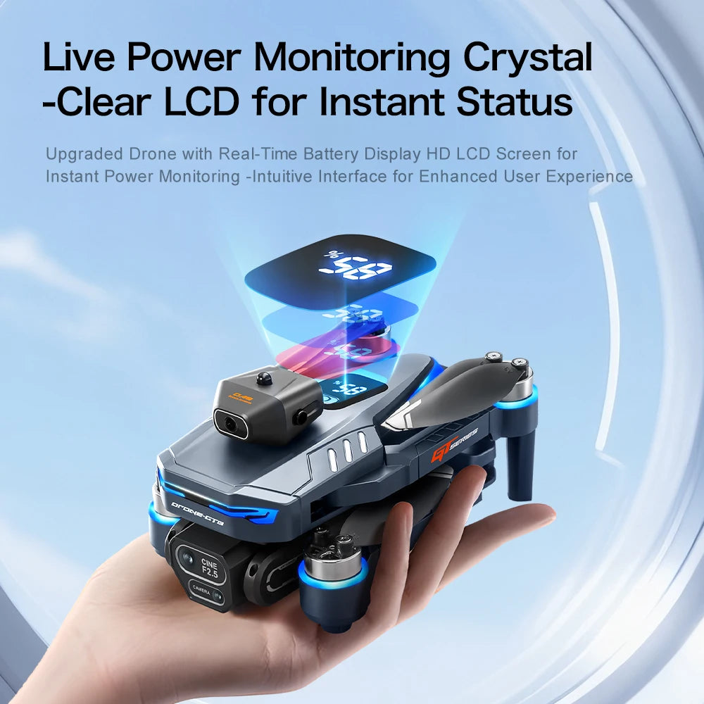 New GT8 Drone 8K Professional HD Dual Cameras Screen Remote 5G WIFI Brushless Motor Obstacle Avoidance Foldable Quadcopter Toys