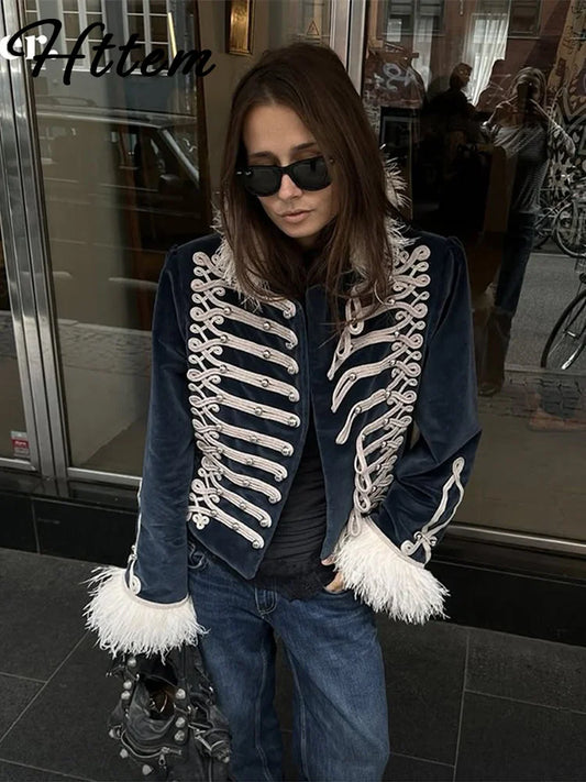 Chic Fur Patchwork Women's Jacket Full Sleeve Single-Breasted O-Neck Loose Lady Jackets 2026 Spring New Female Street Coats New