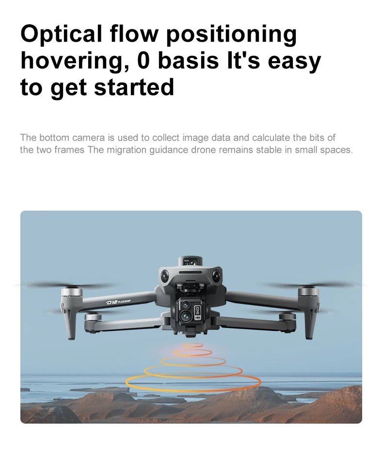 New D12 GPS Drone 3-Axis Gimbal With Touch Screen Profesional 8K HD Camera FPV Obstacle Avoidance Brushless Dron Toy For Adult