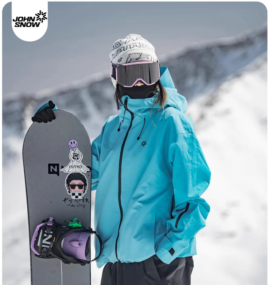 John Snow 2025 3L Ski Jacket & Pants Set Waterproof Snowboard Suit Thermal Winter Sports Gear with Fleece Lining for Men & Women