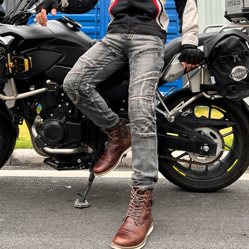 Men Moto Jeans Motorcycle Pants Protective Gear Touring Motorbike Trousers Motocross Pants CE Protective Gear Stretch Jeans