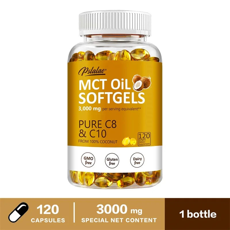 MCT Oil Softgels - Supports Energy and Mental Clarity, Fat Burning, Appetite Suppressant, Improves Digestion
