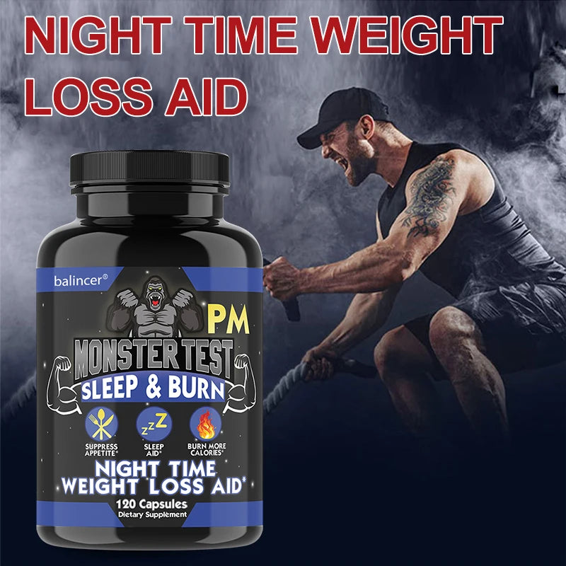 Nighttime Fat Burning Supplement - with Natural Plant Extracts & Magnesium, Zinc, Weight Management, Unisex