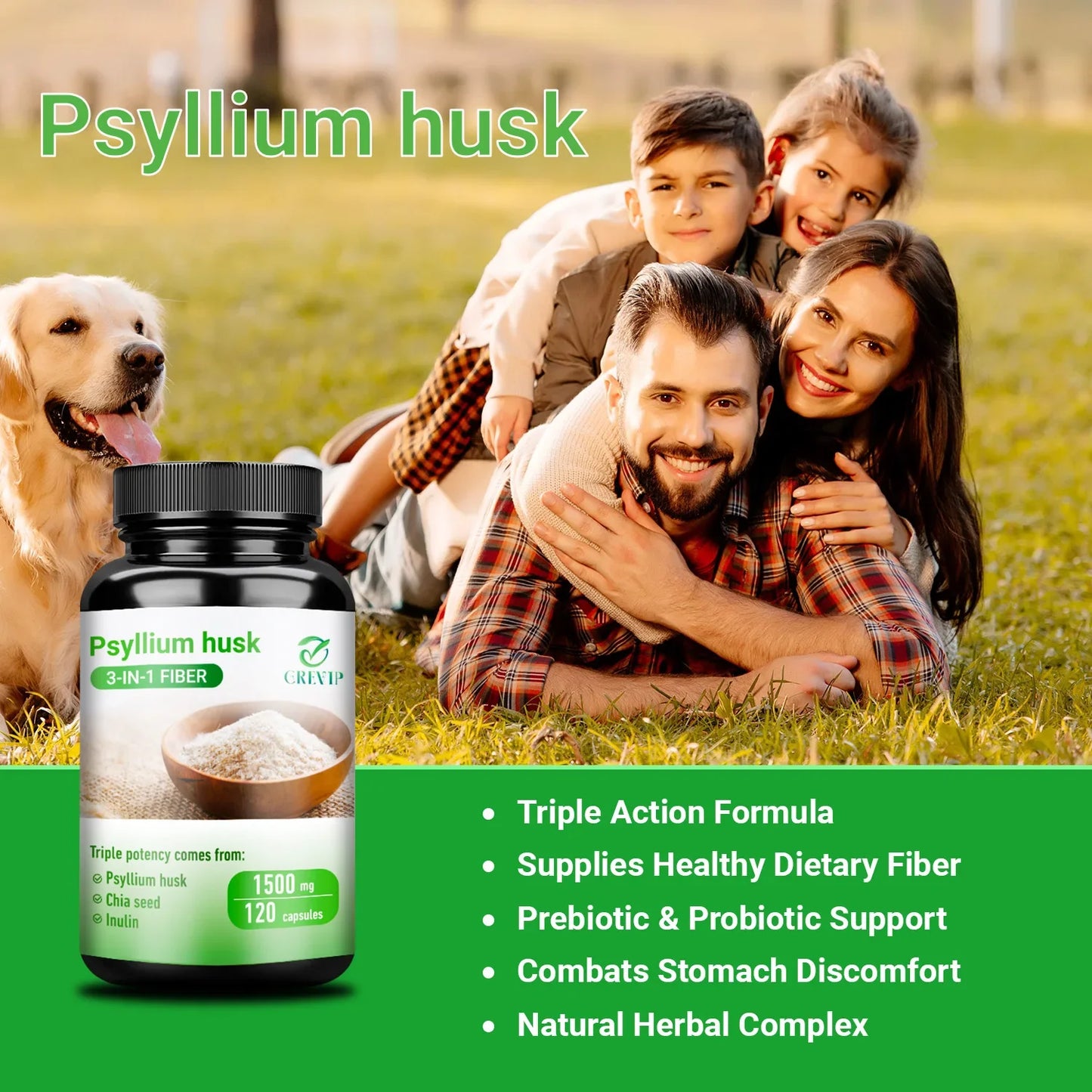 Psyllium Husk - Gut and Colon Cleanse Detox, Improve Metabolism, Relieves Gas, Bloating and Constipation