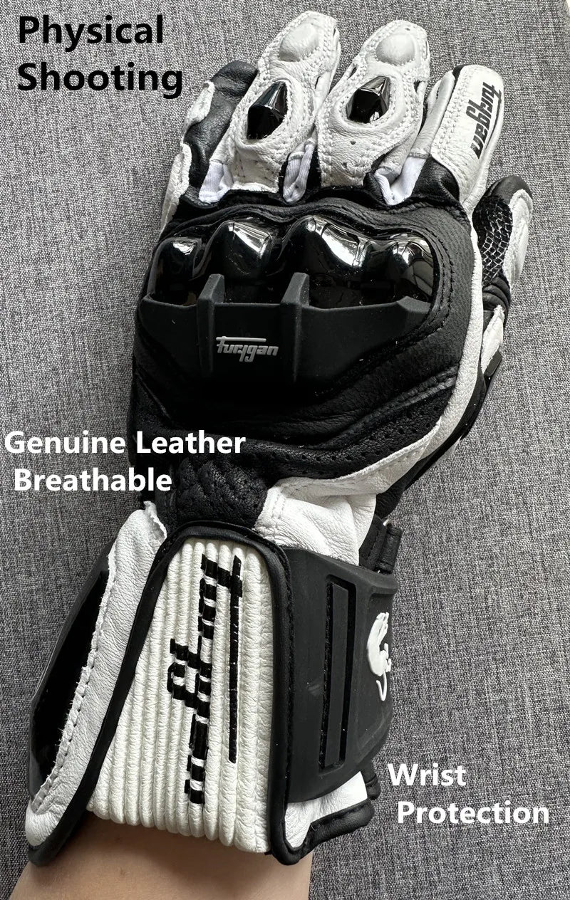 Genuine Leather Motorcycle Gloves Men's Windproof Outdoor Riding Motocross Gloves Touch screen Motociclismo Protective Equipment