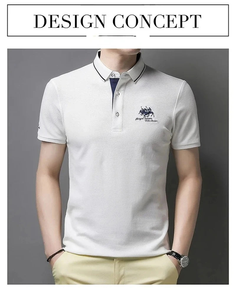 Summer Mens Short Sleeve Embroidered Polo Shirts Breathable Lightweight Shirt Luxury Top Casual Lapel T-shirt Men T Shirt Homme