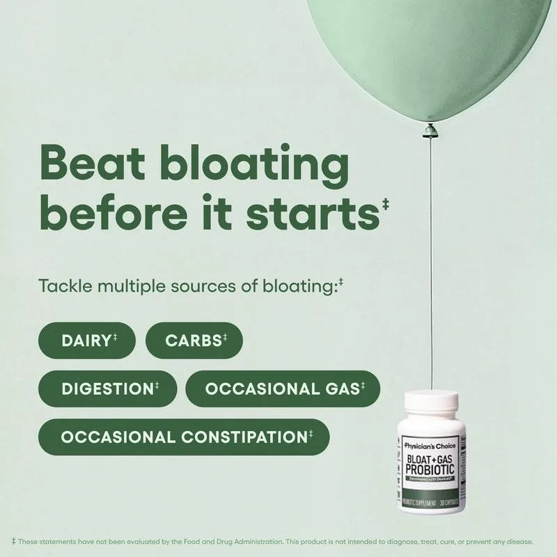 Bloat & Gas Probiotic 5-in-1 Proactive Support + Daily Relief - Digestion & Gut Health- Herbals, Digestive Enzymes