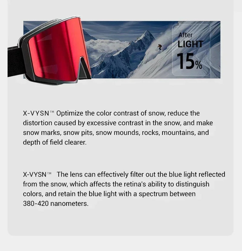 Kapvoe Winter Photochromic Ski Goggle Snow Anti-Fog Sunglasses Snowboard Mask for Men Women Eyewear UV400 Glasses Snowmobile