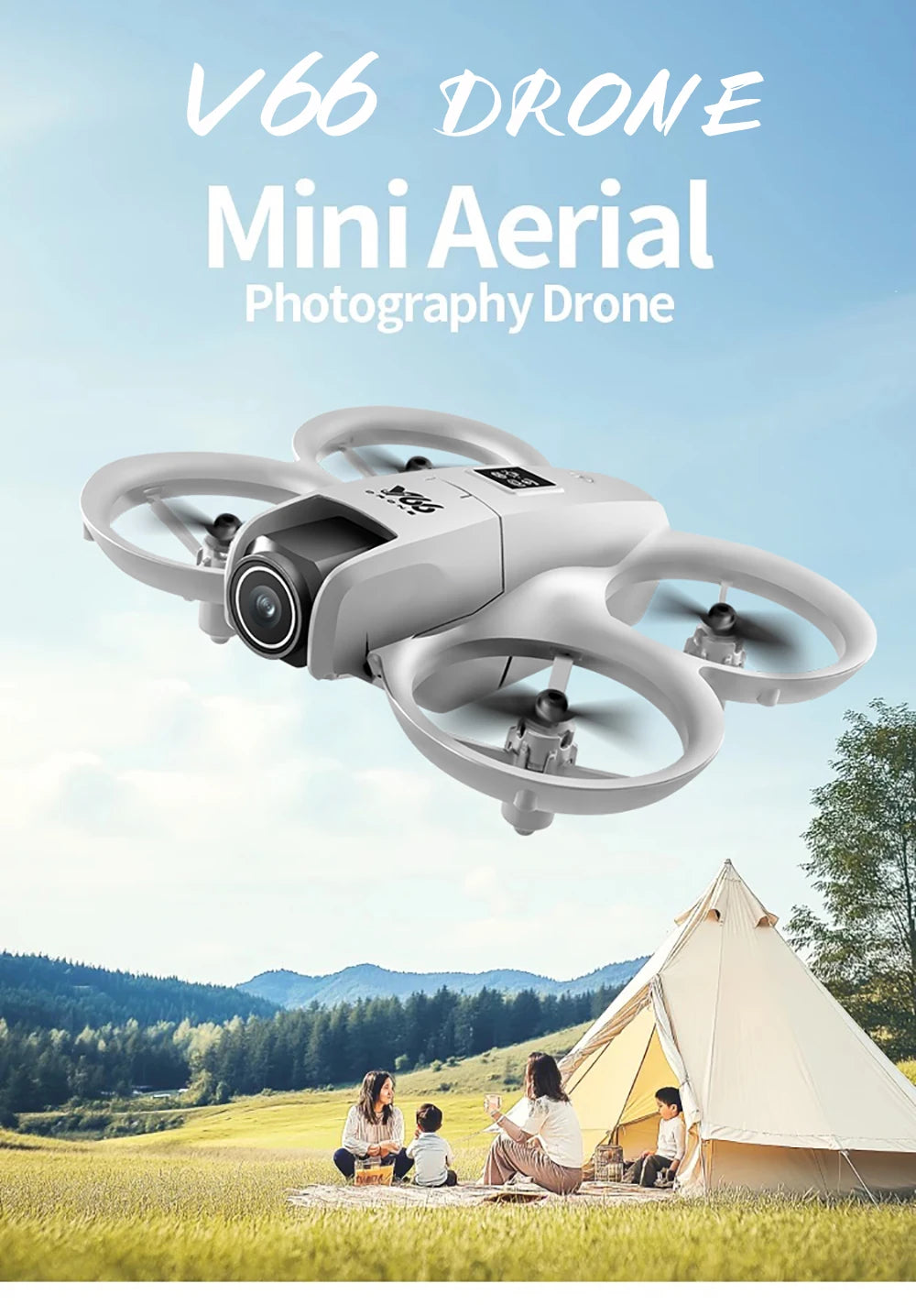 V66 Mini Drone 4K Profesional Dual Camera Headless Mode Obstacle Avoidance WiFi FPV Dron 360° Flip RC Quadcopter Toys for Kids