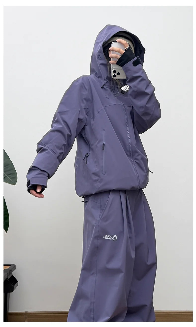 John Snow 2025 3L Ski Jacket & Pants Set Waterproof Snowboard Suit Thermal Winter Sports Gear with Fleece Lining for Men & Women