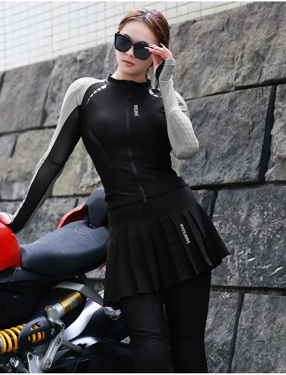 WOSAWE Summer Breathable Women's Motocross Motorcycle Armor Knight Riding Protect Anti Fall Soft Motorbike Armors Racing Jacket
