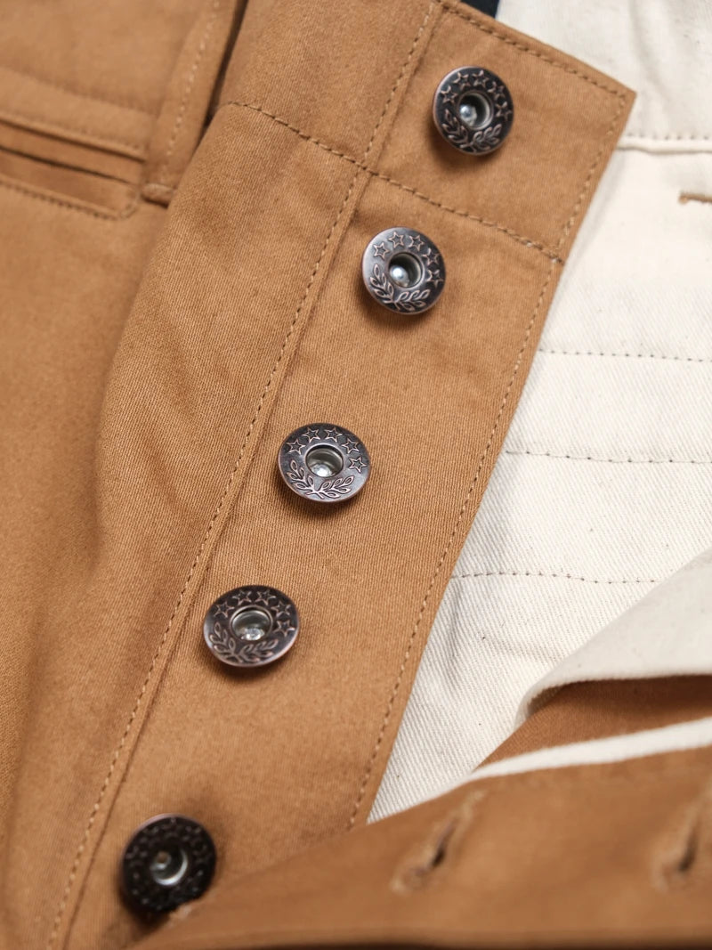 High Waist Wide Leg Khaki Pants American Retro Military Sle Chino Cuffed Double Silk Luster Straight Leg Workwear Trousers
