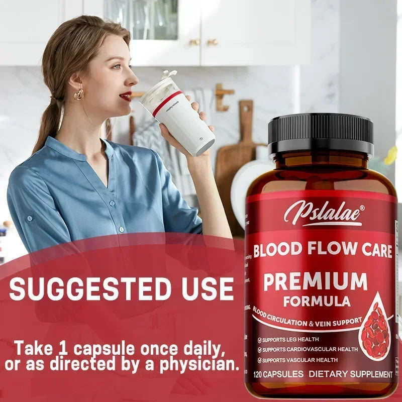 Blood Flow Care Capsules - Promotes Heart Health and Blood Circulation, Improves Varicose Veins, and Relieves Discomfort