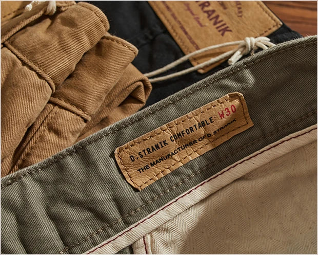 American Retro Workwear Pants Men's Heavyweight Chino Casual Straight Leg Tapered Versatile Cotton Urban Faion Trousers