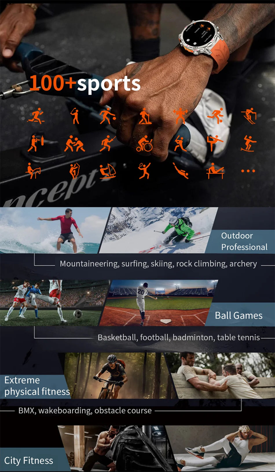 2026 New Outdoor Sports Smartwatch Men GPS Positioning 650mAh HD Call 1.56-inch AMOLED Screen Compass 5ATM Waterproof Watch Man