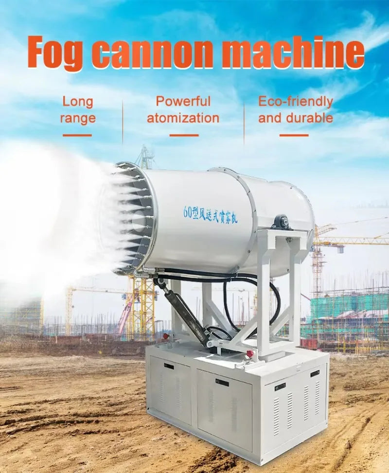 High Safety Engine Gear Fog Cannon | CE ISO Certified Dust Suppression Equipment for Mining, Ash Unloading & Waste Disposal
