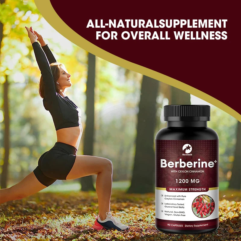 Top Factories Berberine Capsules 1200mg Natural Vegan Supports Heart Health Immune System Liver Health Digestion and Weight Loss