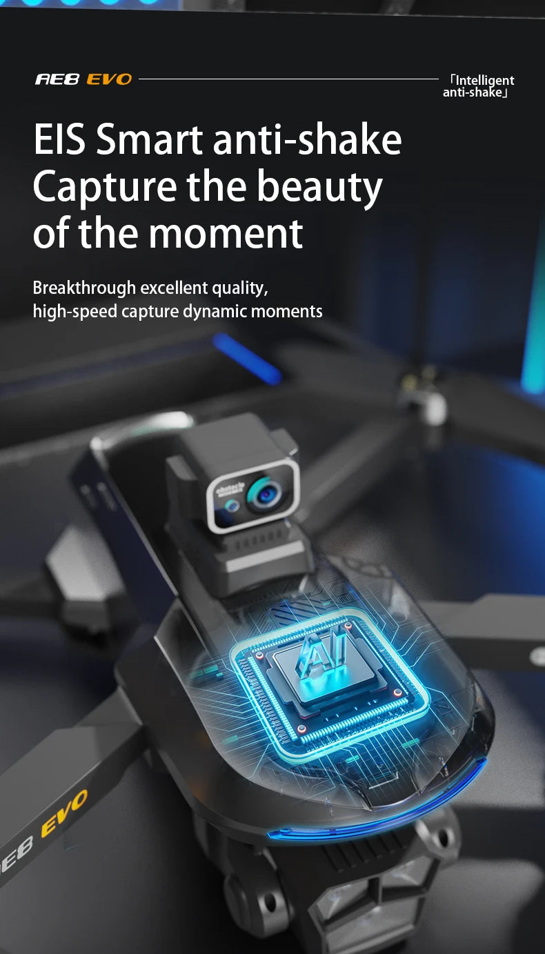 AE8 EVO GPS Drone 4K Professional HD Dual Camera With Screen 5G WIFI 360°Obstacle Avoidance Brushless Rc Quadcopter FPV Drones
